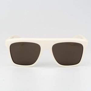 NEW Gucci GG1570S 003 Matte White Brown Unisex Pilot Sunglasses GG 1570S